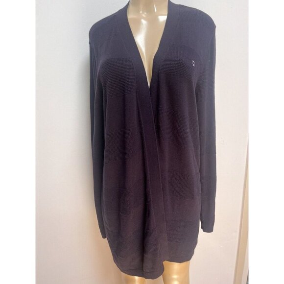 Lands End Outfitters Purple Long Open Front Cardigan Size XL New - Picture 1 of 5